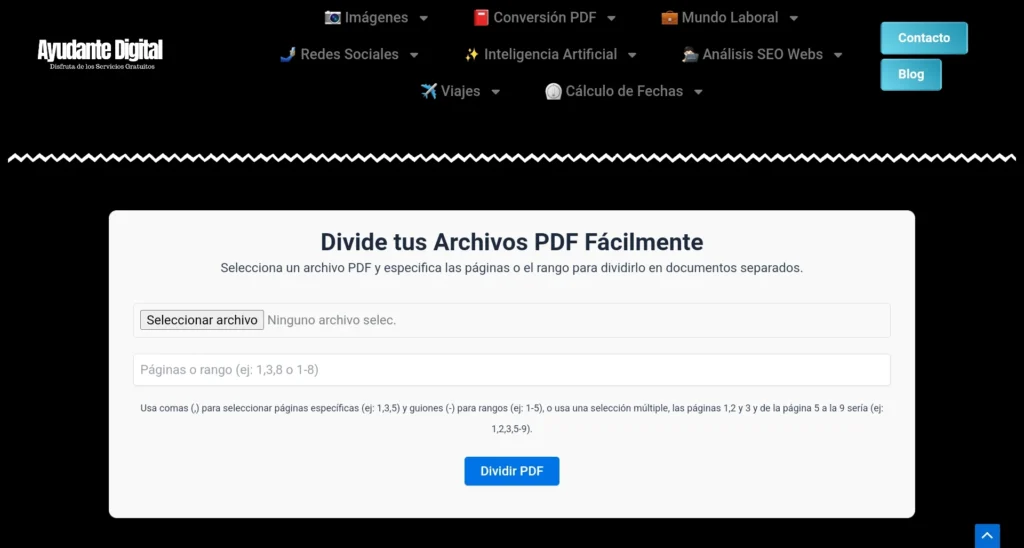 Divide tu archivo PDF extrayendo las páginas que necesitas
